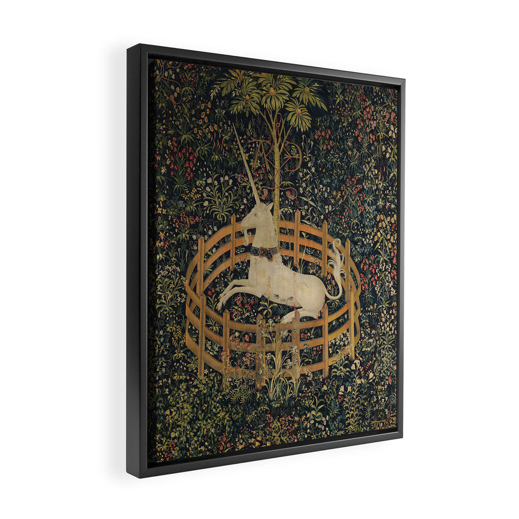 Unicorn In Captivity 'The Lady and the Unicorn' Medieval Tapestry Framed Canvas Print Gallery Image 2