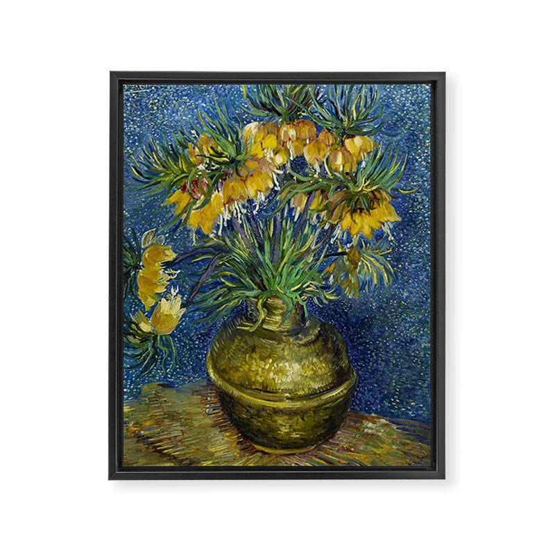 Vincent van Gogh Imperial Fritillaries in a Copper Vase 1887 (High Res & Restored Color Edit) Framed Canvas Print Gallery Image 6