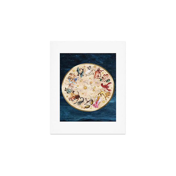 Vintage Astrology Zodiac Wheel Art Print Gallery Image 1