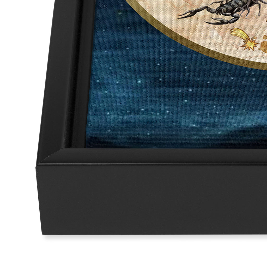 Vintage Astrology Zodiac Wheel Framed Canvas Print Gallery Image 3