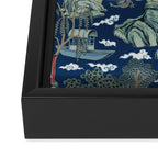 Vintage Chinoiserie Pagoda Bridge Garden Landscape Framed Canvas Print Gallery Image 3