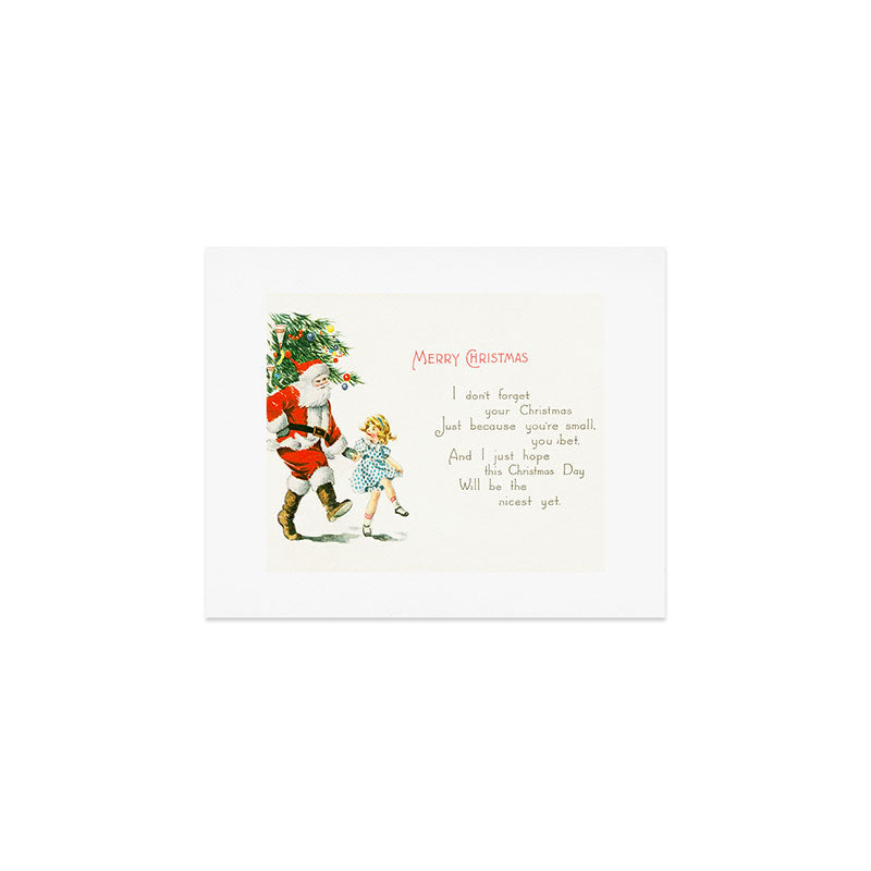 Vintage Christmas Card 1921 Santa Claus Children's Poem Festive Art Art Print Gallery Image 1