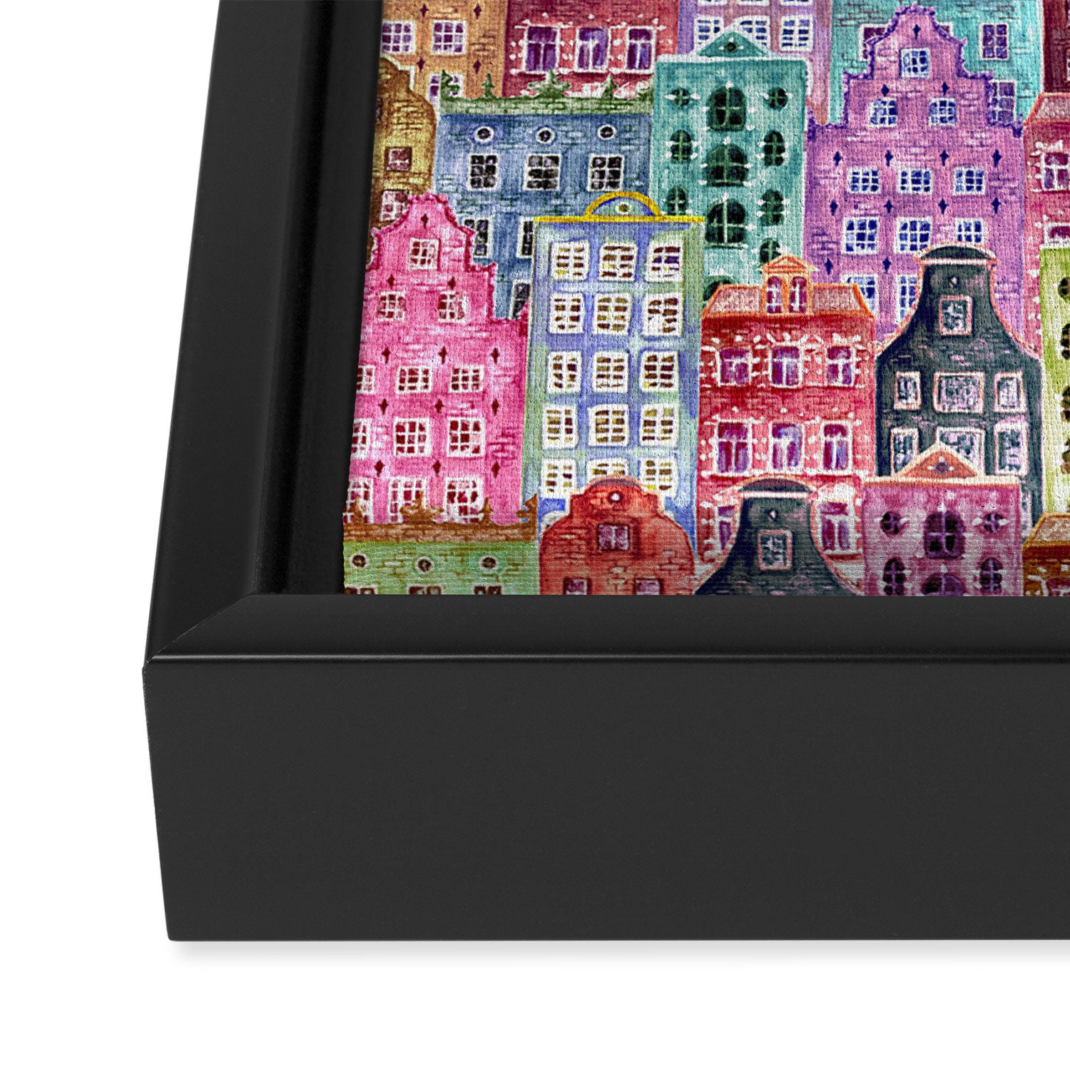 Vintage Gingerbread Town Framed Canvas Print Gallery Image 3