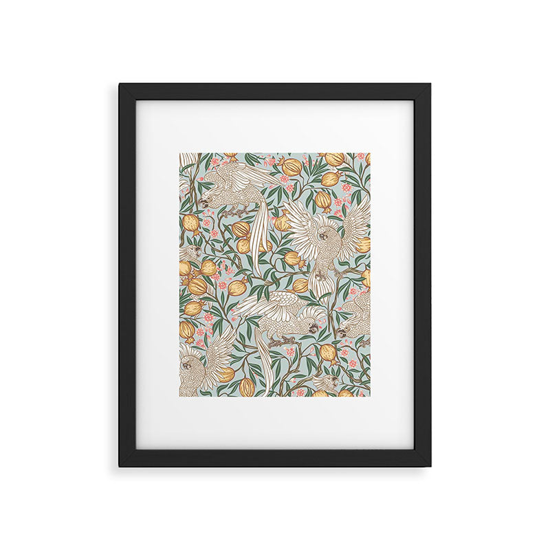 Walter Crane Parakeets Arts & Crafts Design Pale Blue Framed Art Print Gallery Image 6
