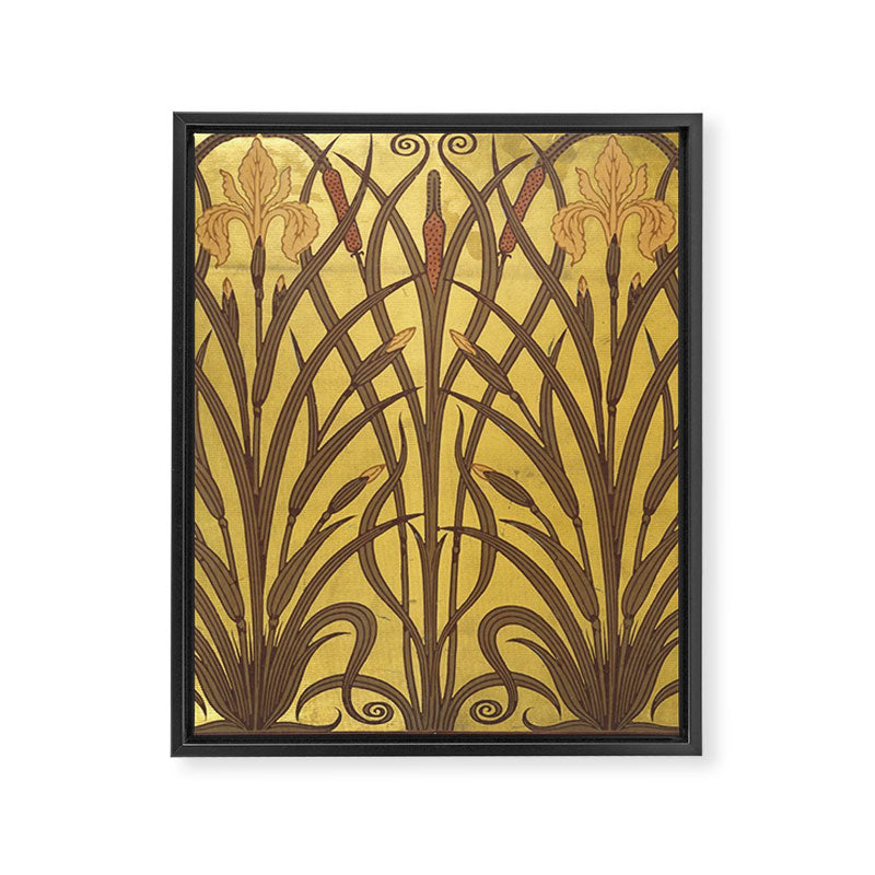 Walter Crane Rush & Iris Art Nouveau Framed Canvas Print Gallery Image 8