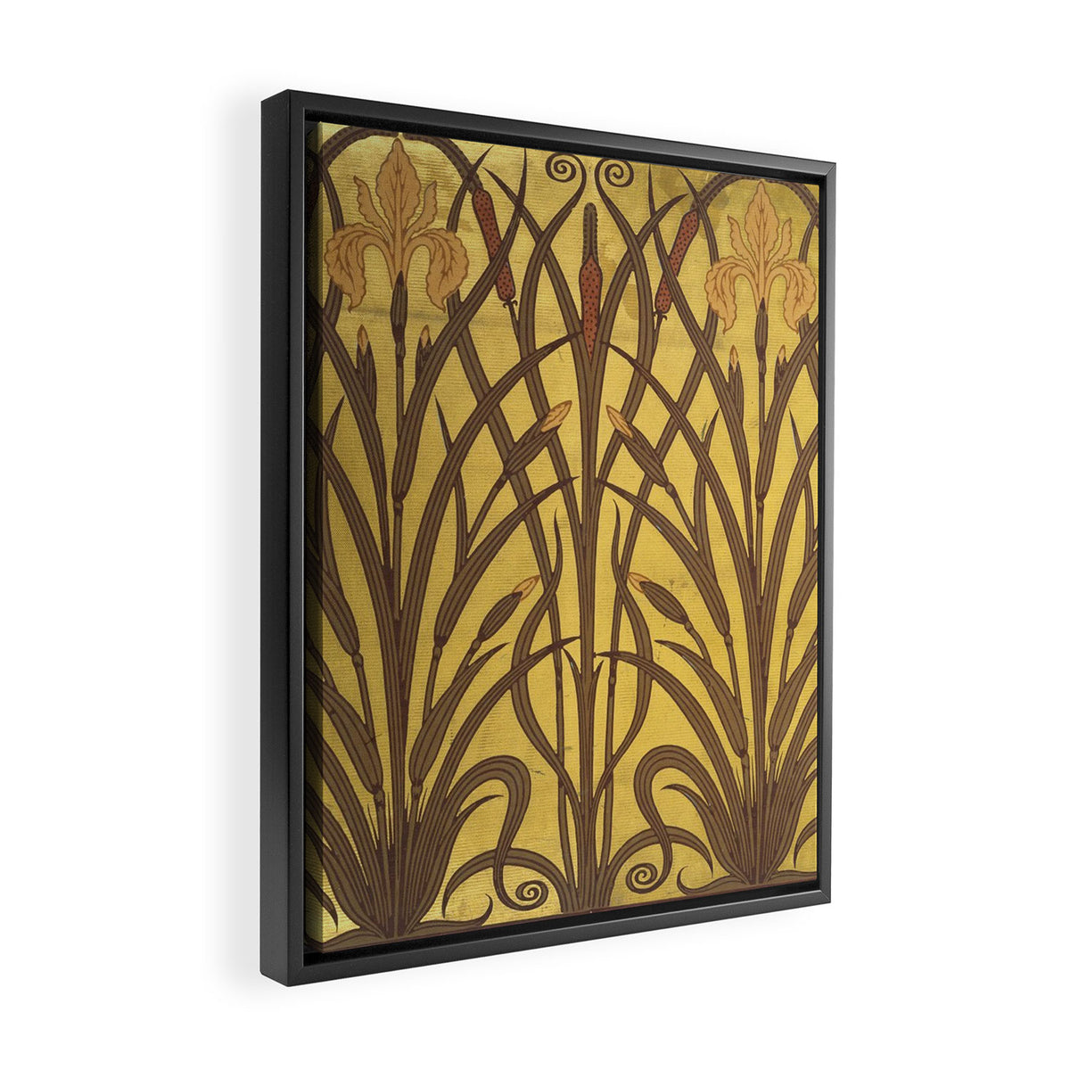 Walter Crane Rush & Iris Art Nouveau Framed Canvas Print Gallery Image 2