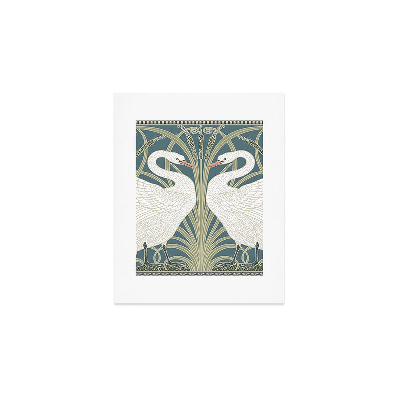 Walter Crane Swans Rush and Iris Vintage Swan Design Art Print Gallery Image 1