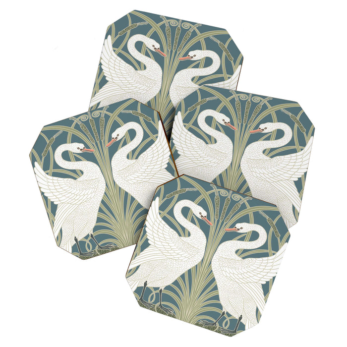 Walter Crane Swans Rush and Iris Vintage Swan Design Coaster Gallery Image 1