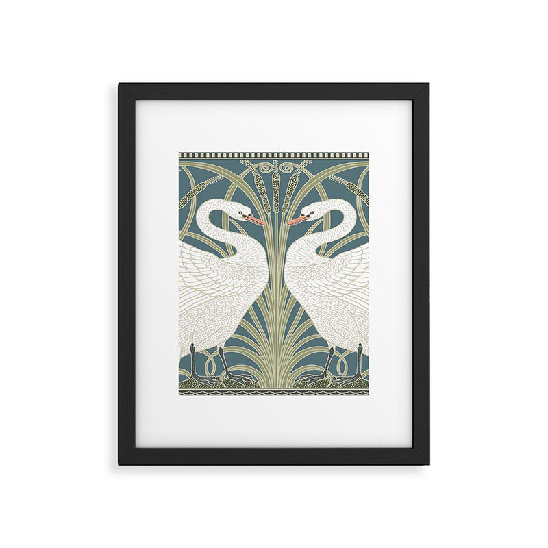 Walter Crane Swans Rush and Iris Vintage Swan Design Framed Art Print Gallery Image 6