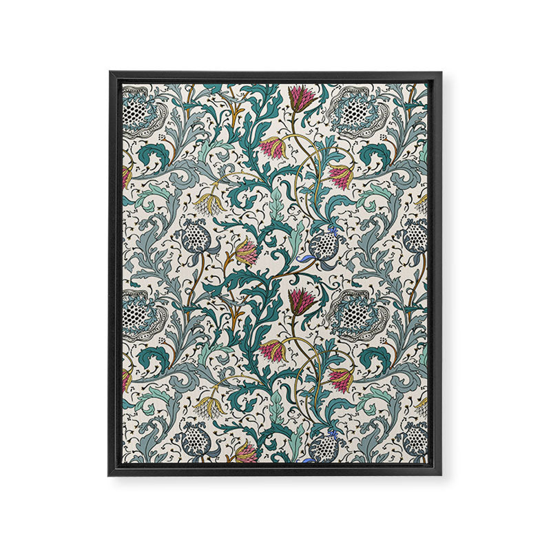 Walter Crane Teazle Art Nouveau Floral Framed Canvas Print Gallery Image 8