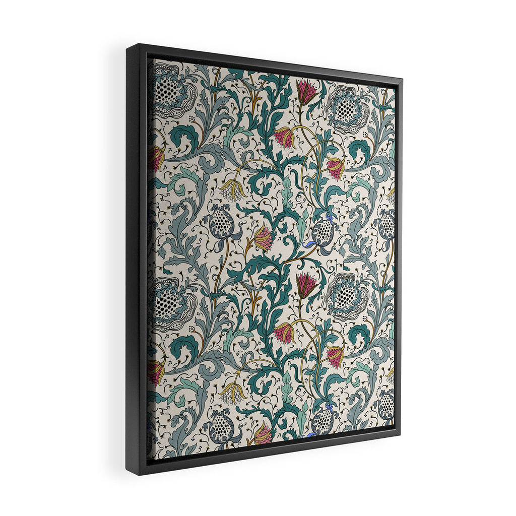 Walter Crane Teazle Art Nouveau Floral Framed Canvas Print Gallery Image 2