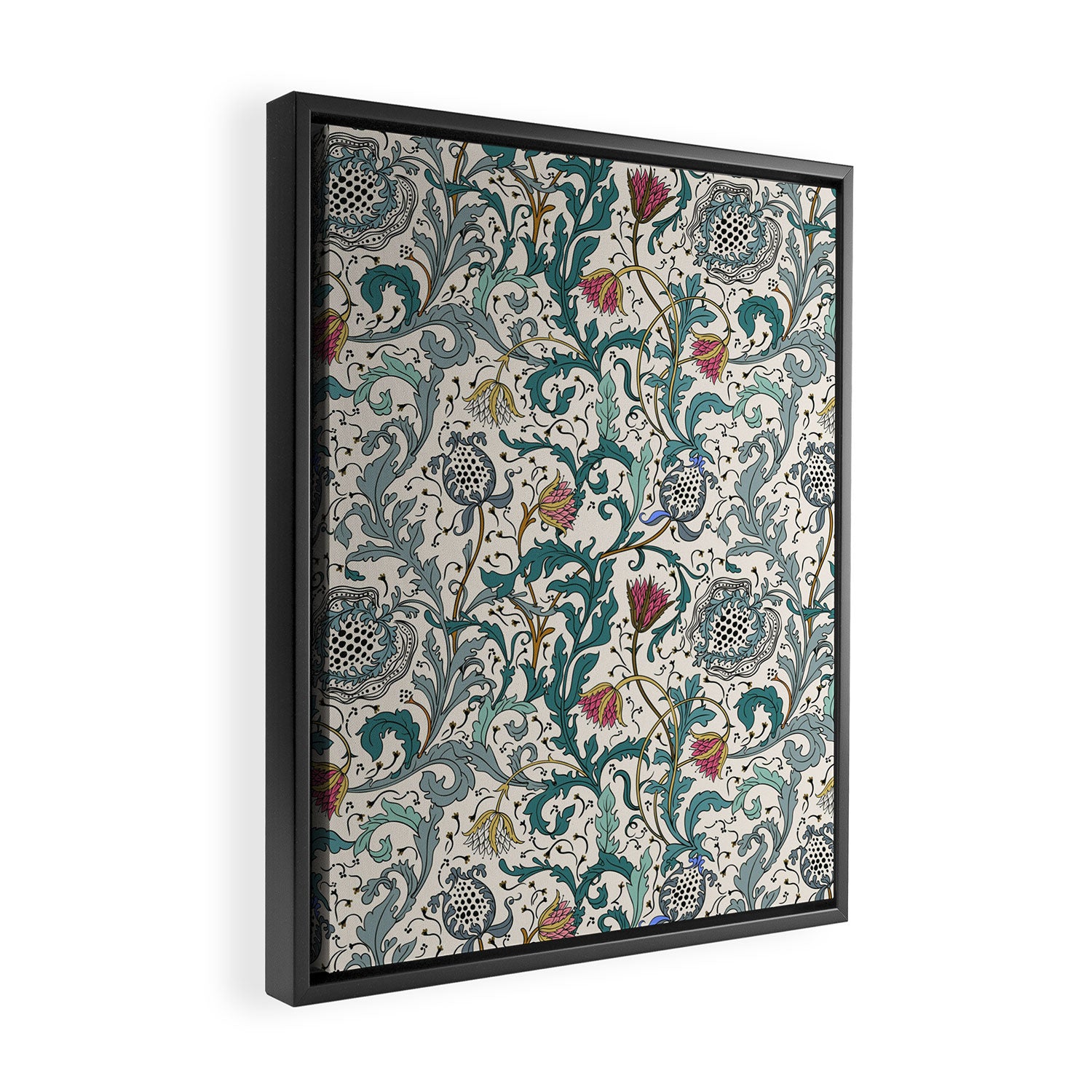 Walter Crane Teazle Art Nouveau Floral Framed Canvas Print Gallery Image 2
