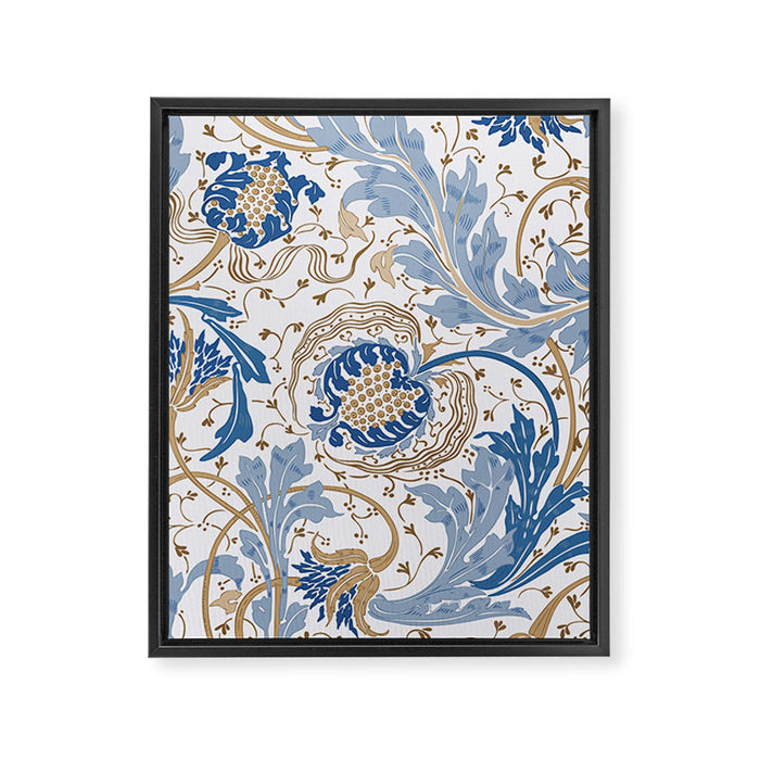 Walter Crane Teazle Art Nouveau Powder Blue Framed Canvas Print Gallery Image 1