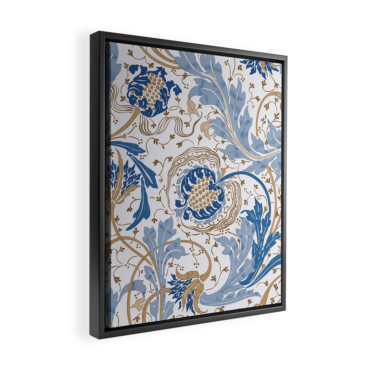 Walter Crane Teazle Art Nouveau Powder Blue Framed Canvas Print Gallery Image 2