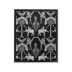 Whimsical African Safari Pattern Framed Canvas Print Gallery Image 8