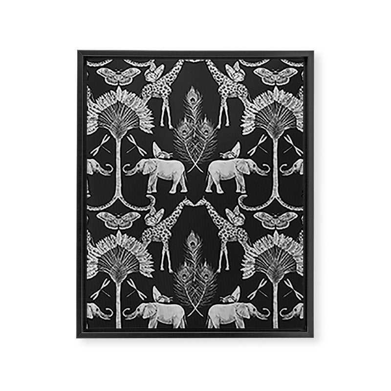 Whimsical African Safari Pattern Framed Canvas Print Gallery Image 8