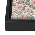 Wild Roses Cottage Garden Summer Floral Pattern Framed Canvas Print Gallery Image 3