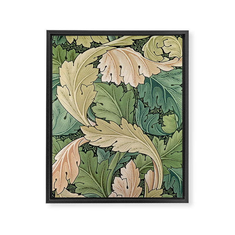 William Morris Acanthus Forest Green Framed Canvas Print Gallery Image 6