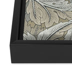 William Morris Acanthus Leaves Manilla Stone Vintage Pattern Framed Canvas Print Gallery Image 3