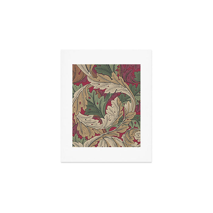 William Morris Acanthus Leaves Madder Thyme Red Green Vintage Pattern Art Print Gallery Image 1