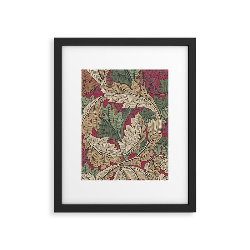 William Morris Acanthus Leaves Madder Thyme Red Green Vintage Pattern Framed Art Print Gallery Image 6