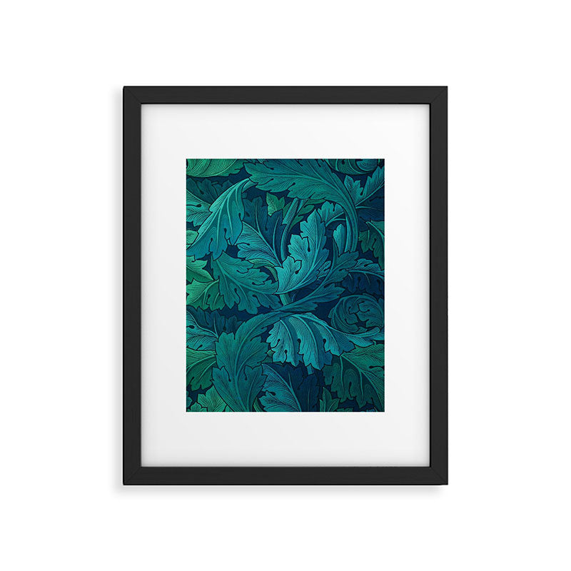 William Morris Acanthus Peacock Teal Vintage Pattern Framed Art Print Gallery Image 6