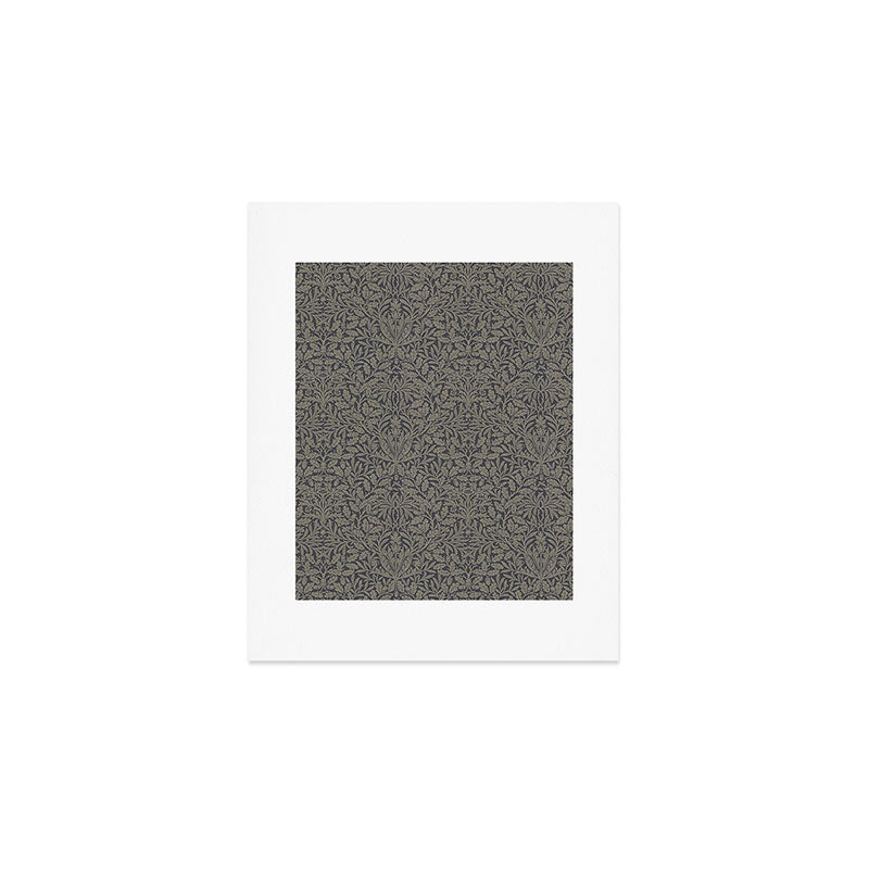 William Morris Acorn Pure Charcoal Gilver Art Print Gallery Image 1