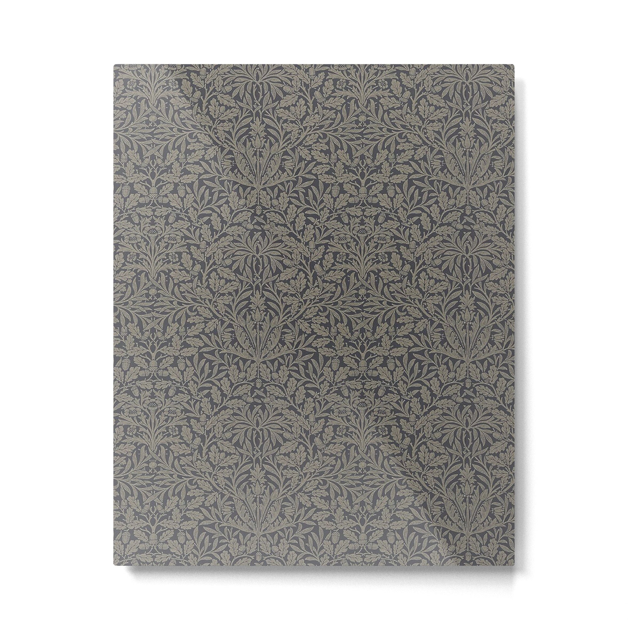 William Morris Acorn Pure Charcoal Gilver Metal Print Gallery Image 6