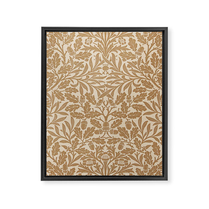 William Morris Acorn Pure Gilver Copper  Framed Canvas Print Gallery Image 1