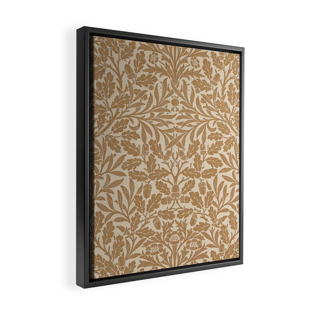 William Morris Acorn Pure Gilver Copper  Framed Canvas Print Gallery Image 2