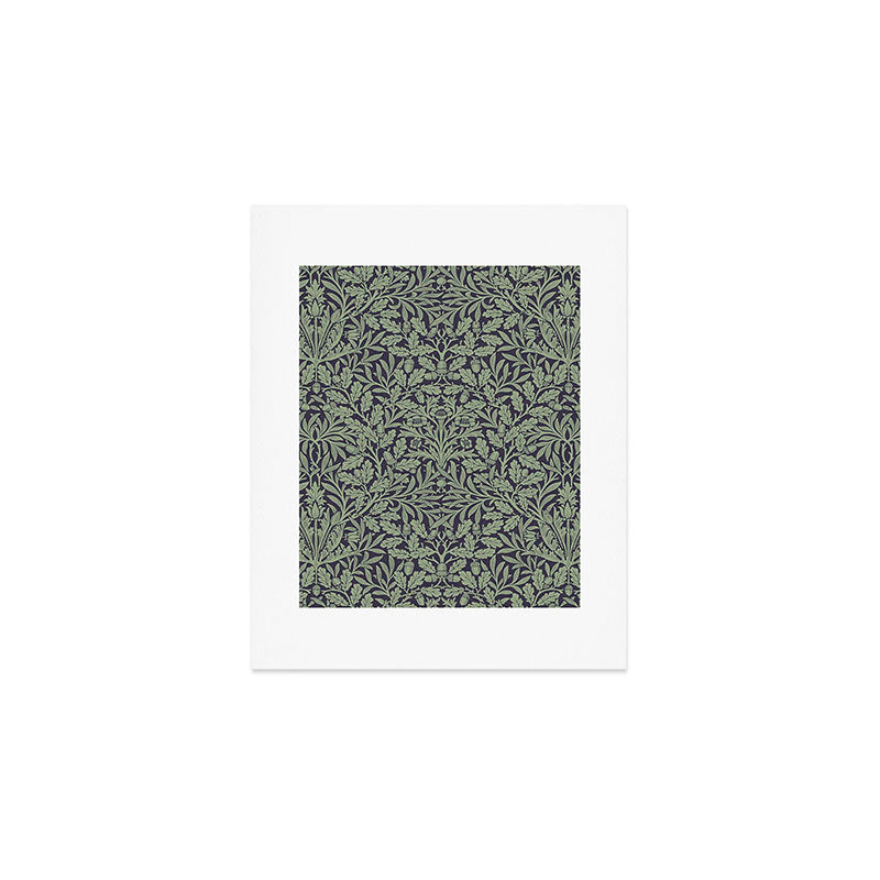 William Morris Acorn Pure Ink Green Art Print Gallery Image 1