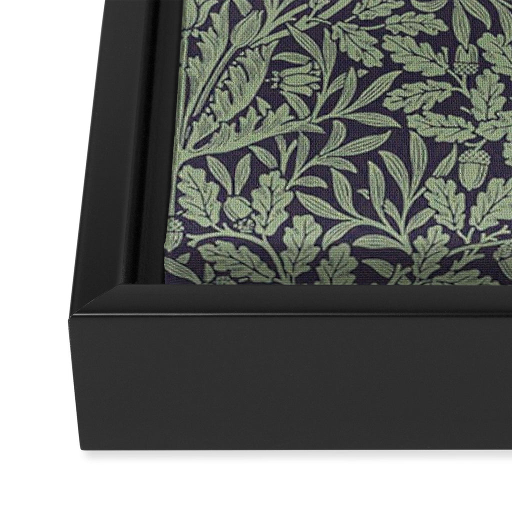 William Morris Acorn Pure Ink Green Framed Canvas Print Gallery Image 3