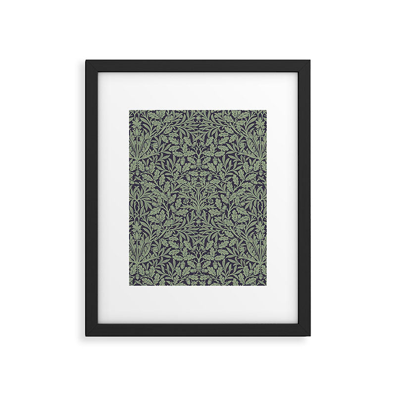 William Morris Acorn Pure Ink Green Framed Art Print Gallery Image 6
