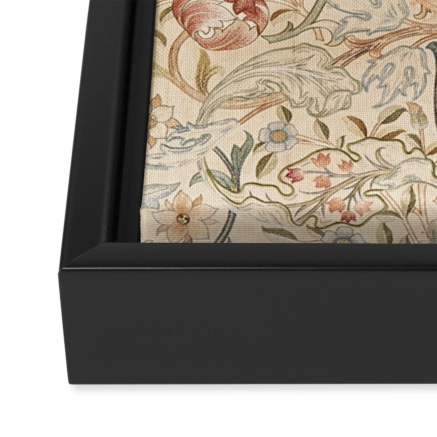 William Morris Antique Acanthus Portiere Pastel Floral Pattern Framed Canvas Print Gallery Image 3