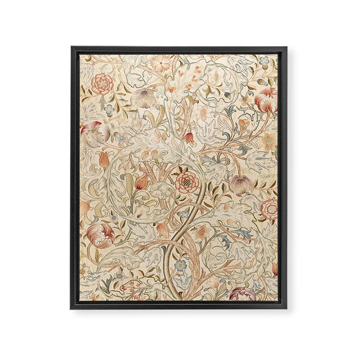 William Morris Antique Acanthus Portiere Pastel Floral Pattern Framed Canvas Print Gallery Image 1