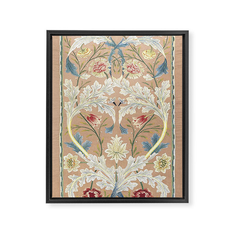 William Morris Antique Floral Embroidery Panel 1875 Framed Canvas Print Gallery Image 6