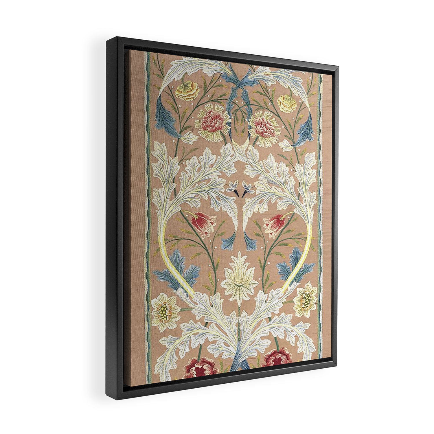 William Morris Antique Floral Embroidery Panel 1875 Framed Canvas Print Gallery Image 2