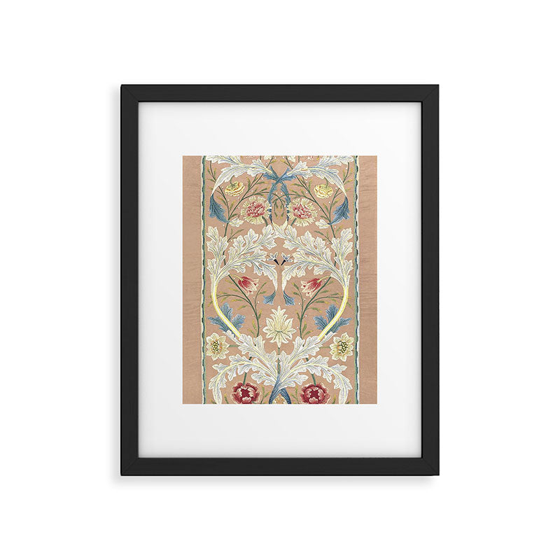 William Morris Antique Floral Embroidery Panel 1875 Framed Art Print Gallery Image 5