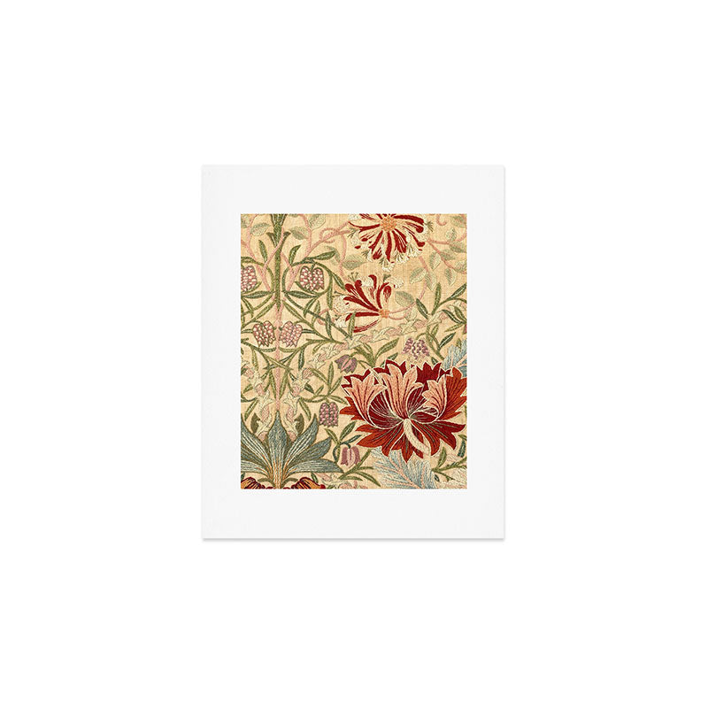 William Morris Antique Honeysuckle Embroidery Art Print Gallery Image 1