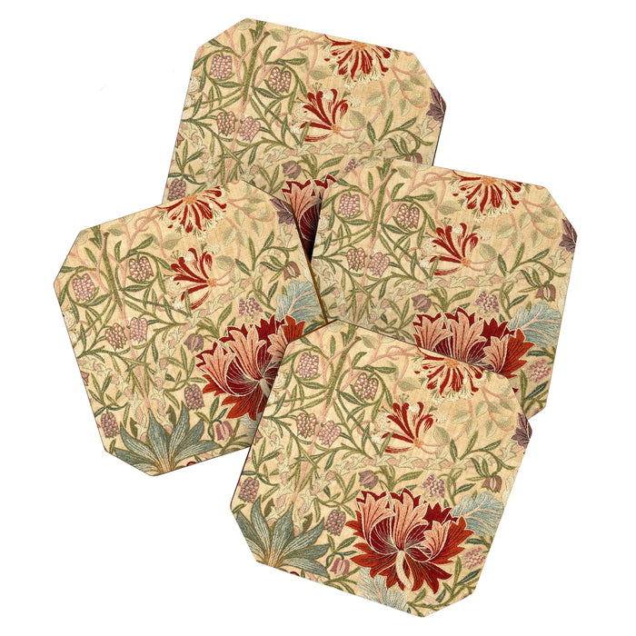 William Morris Antique Honeysuckle Embroidery Coaster Gallery Image 1