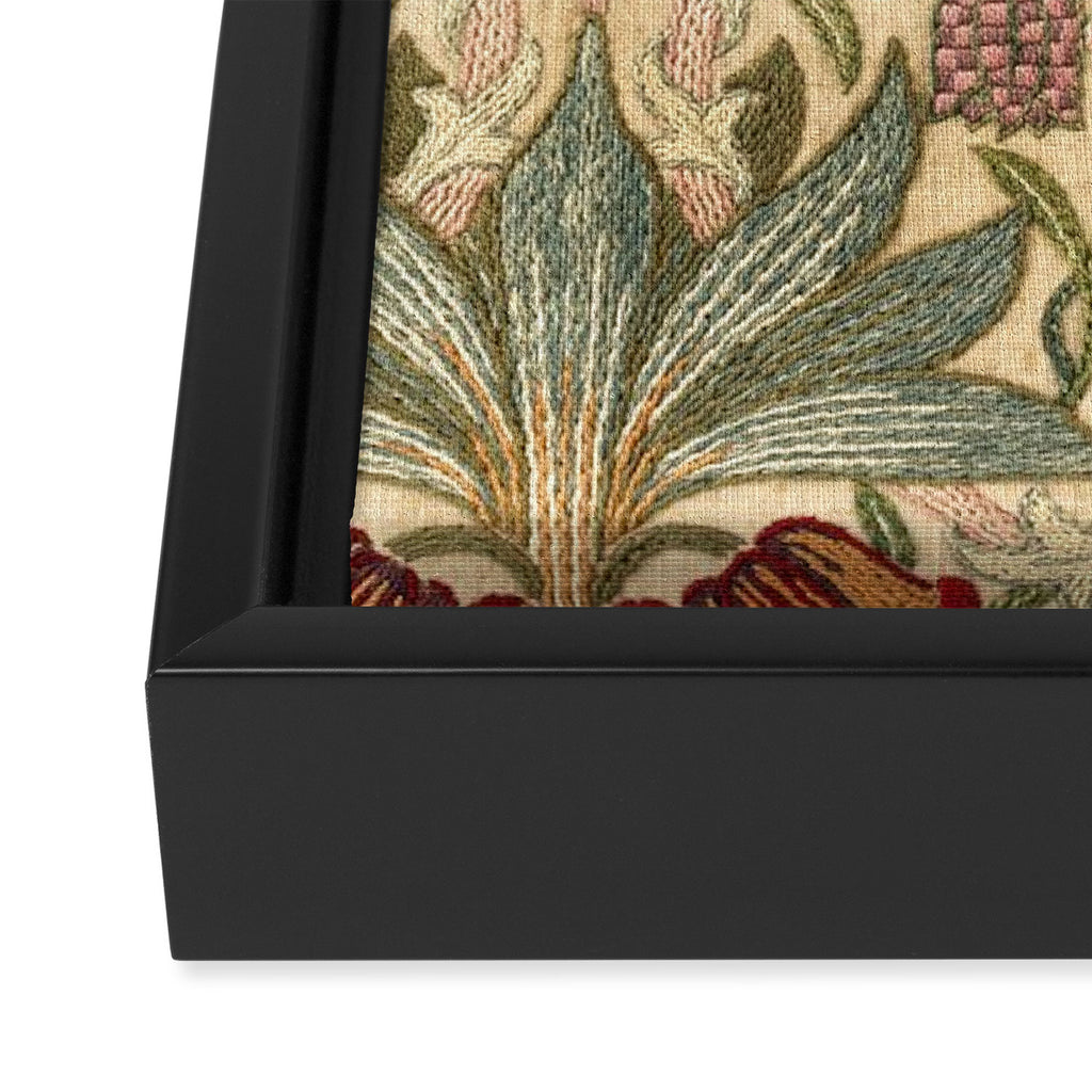 William Morris Antique Honeysuckle Embroidery Framed Canvas Print Gallery Image 3