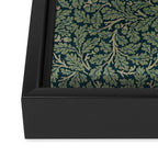 William Morris Antique Oak Leaf Teal Slate Framed Canvas Print Gallery Image 3