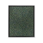 William Morris Antique Oak Leaf Teal Slate Framed Canvas Print Gallery Image 8