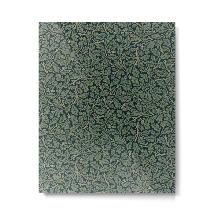 William Morris Antique Oak Leaf Teal Slate Metal Print Gallery Image 1