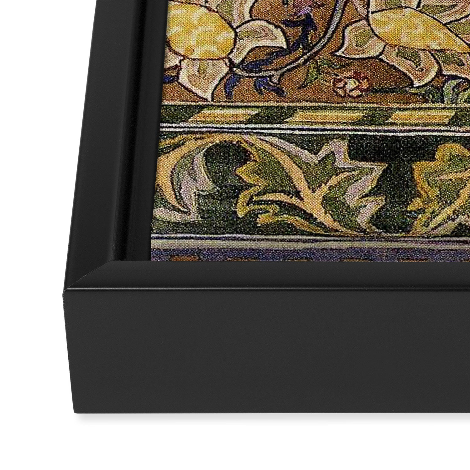 William Morris Antique Redcar Persian Floral Framed Canvas Print Gallery Image 3