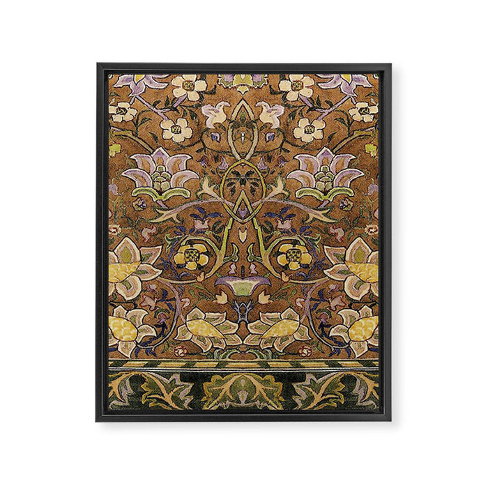William Morris Antique Redcar Persian Floral Framed Canvas Print Gallery Image 1