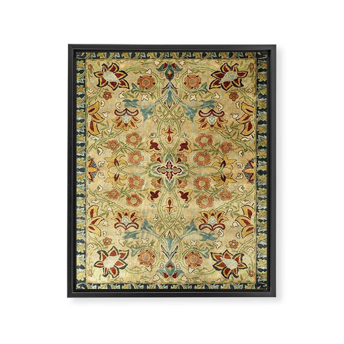 William Morris Antique Redcar Persian Floral Framed Canvas Print Gallery Image 1