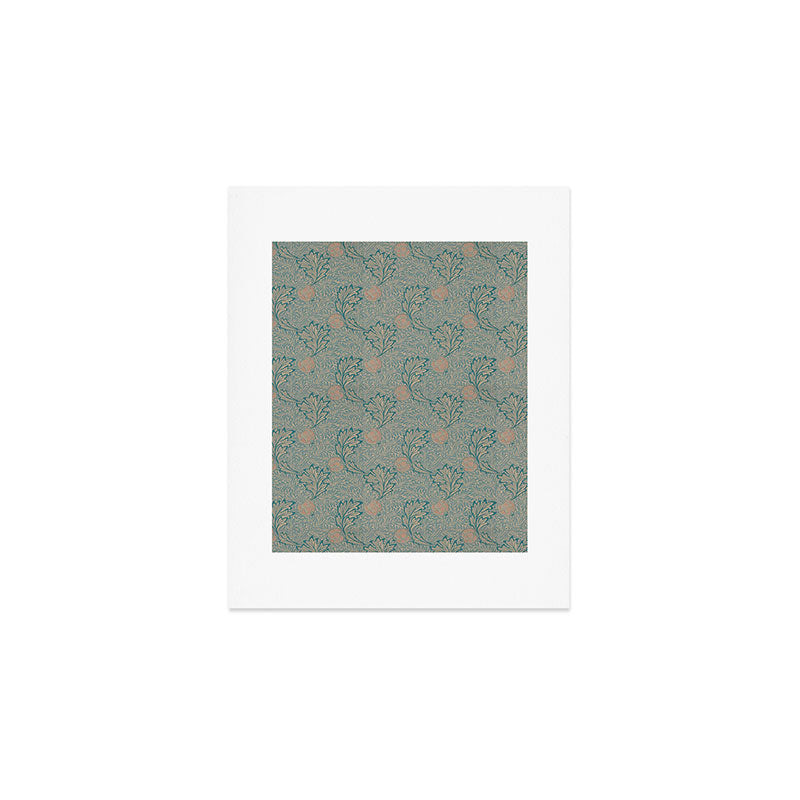 William Morris Apple Indigo Antique Gold Pattern Art Print Gallery Image 1