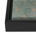 William Morris Apple Indigo Antique Gold Pattern Framed Canvas Print Gallery Image 3