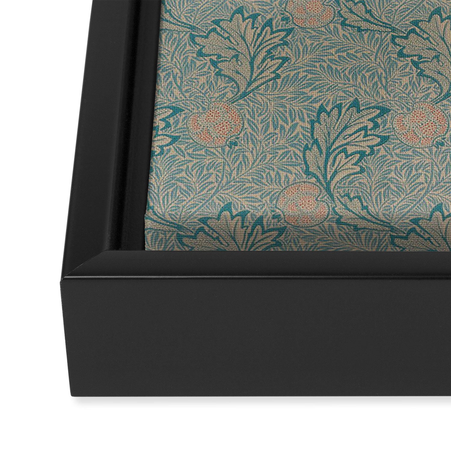 William Morris Apple Indigo Antique Gold Pattern Framed Canvas Print Gallery Image 3